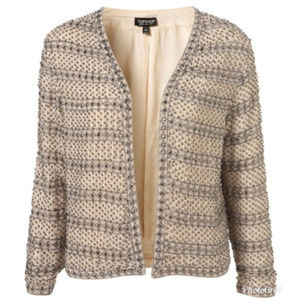 TOPSHOP Beaded Jacket in CHAMPAGNE (US 10)